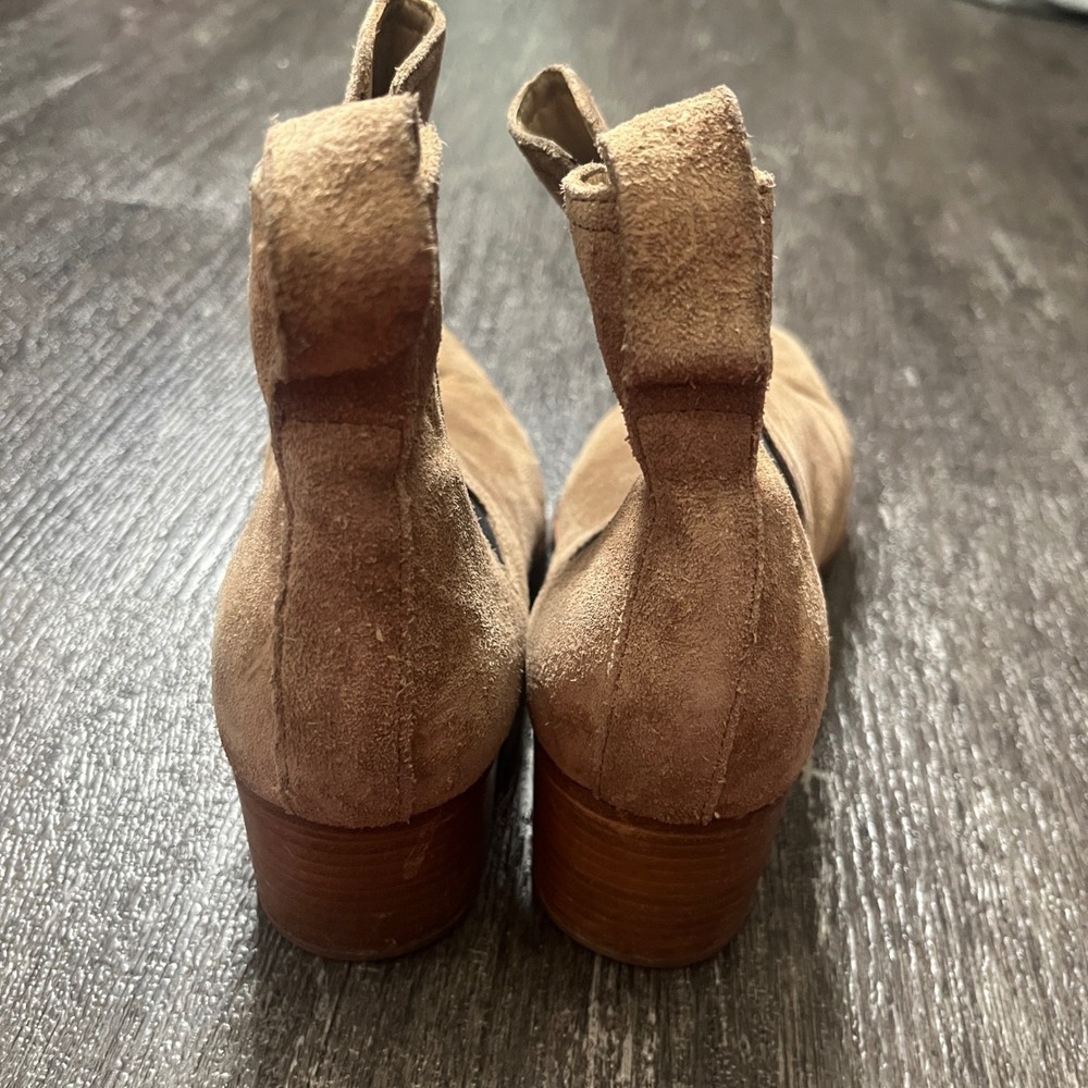 Rag & Bone Beige Suede Elastic Side Block Heel Ankle Boots Womens 6.5 - Picture 3 of 8